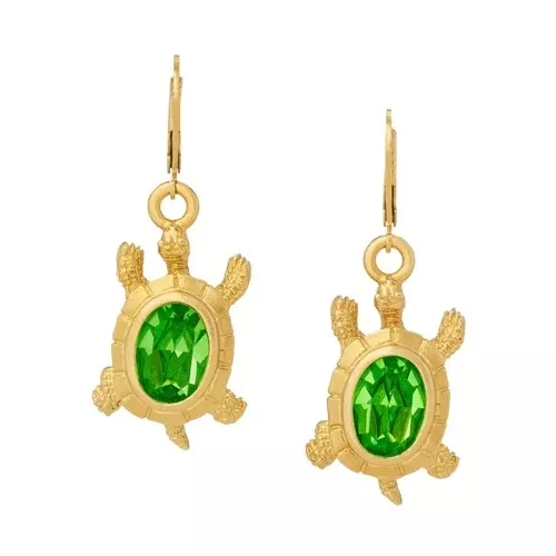 Turtle Drop Earrings by Olivia Riegel
