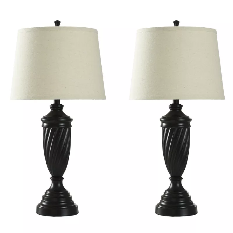 Twist Black Table Lamp Set