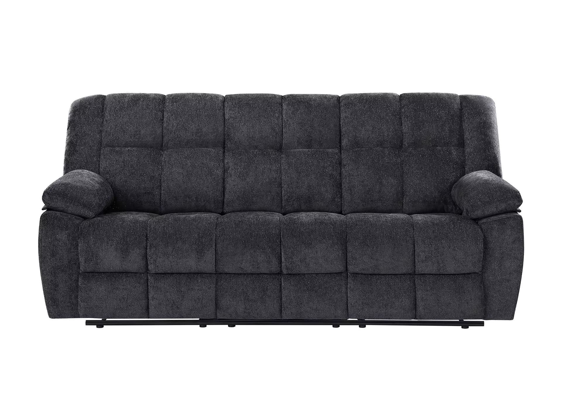 U6000 BLACK RECLINING SOFA