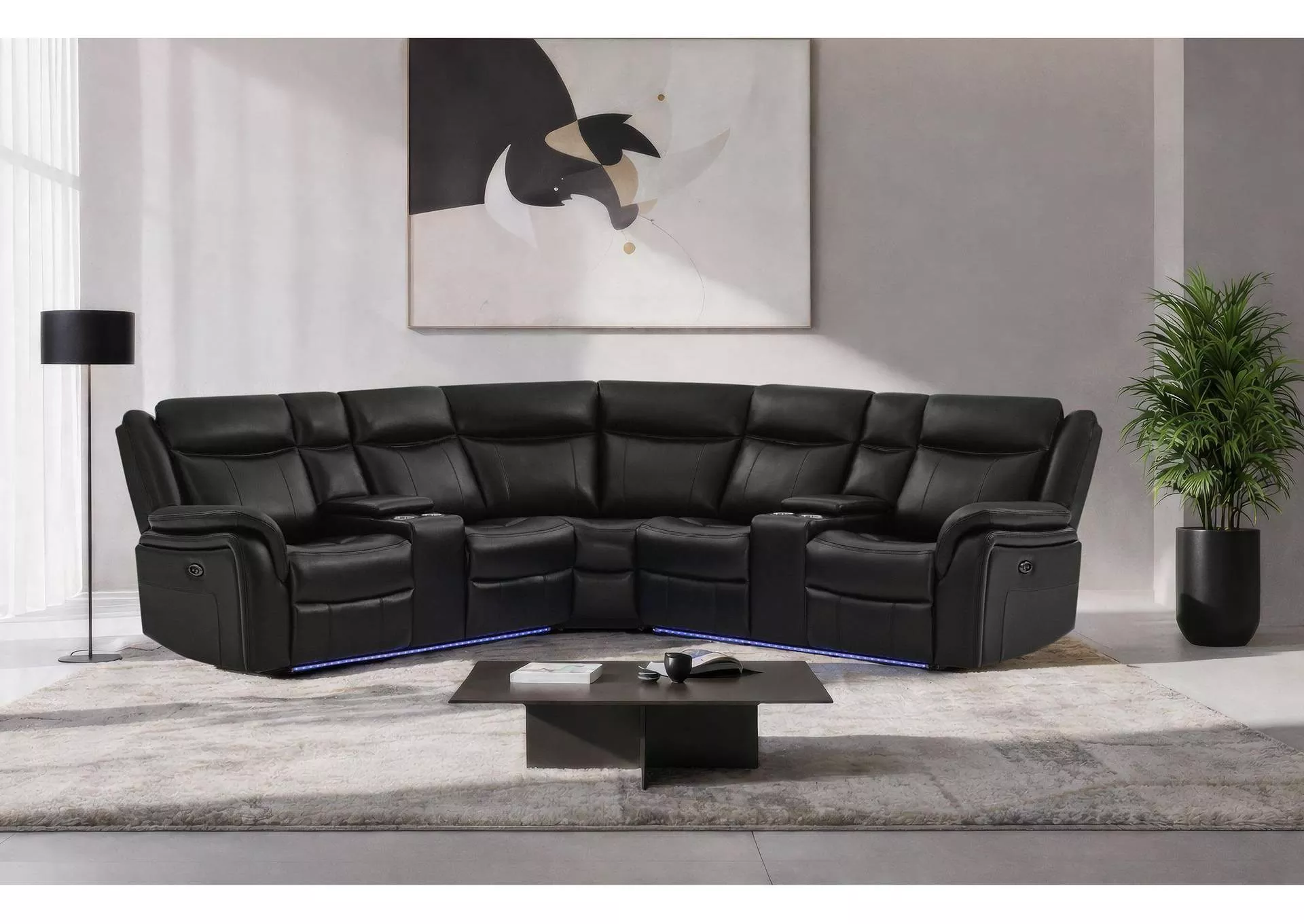 UM02 BLACK SECTIONAL