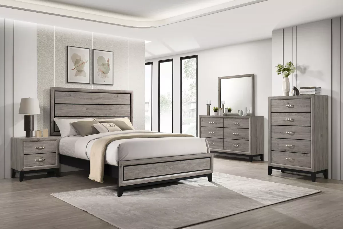 Valen Five-piece Eastern King Bedroom Set Light Taupe