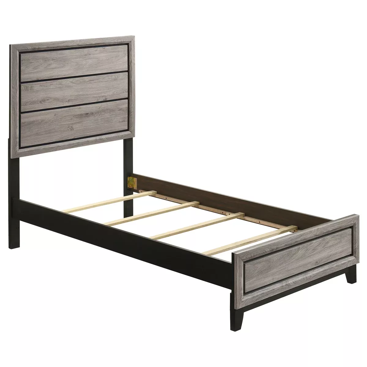 Valen Wood Twin Panel Bed Light Taupe