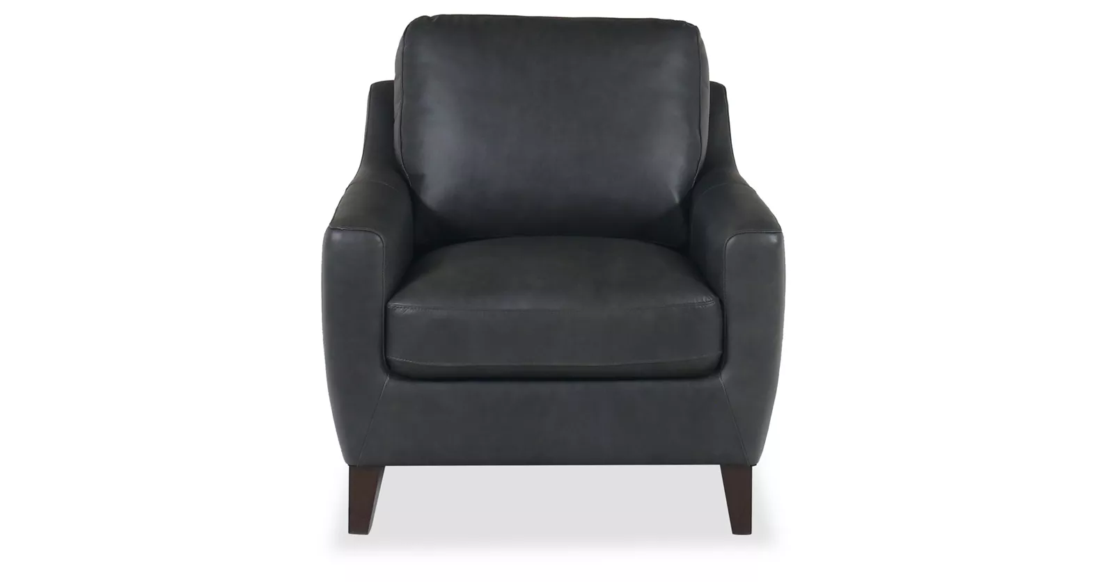 Volcano Grey Leather Stationary Chair