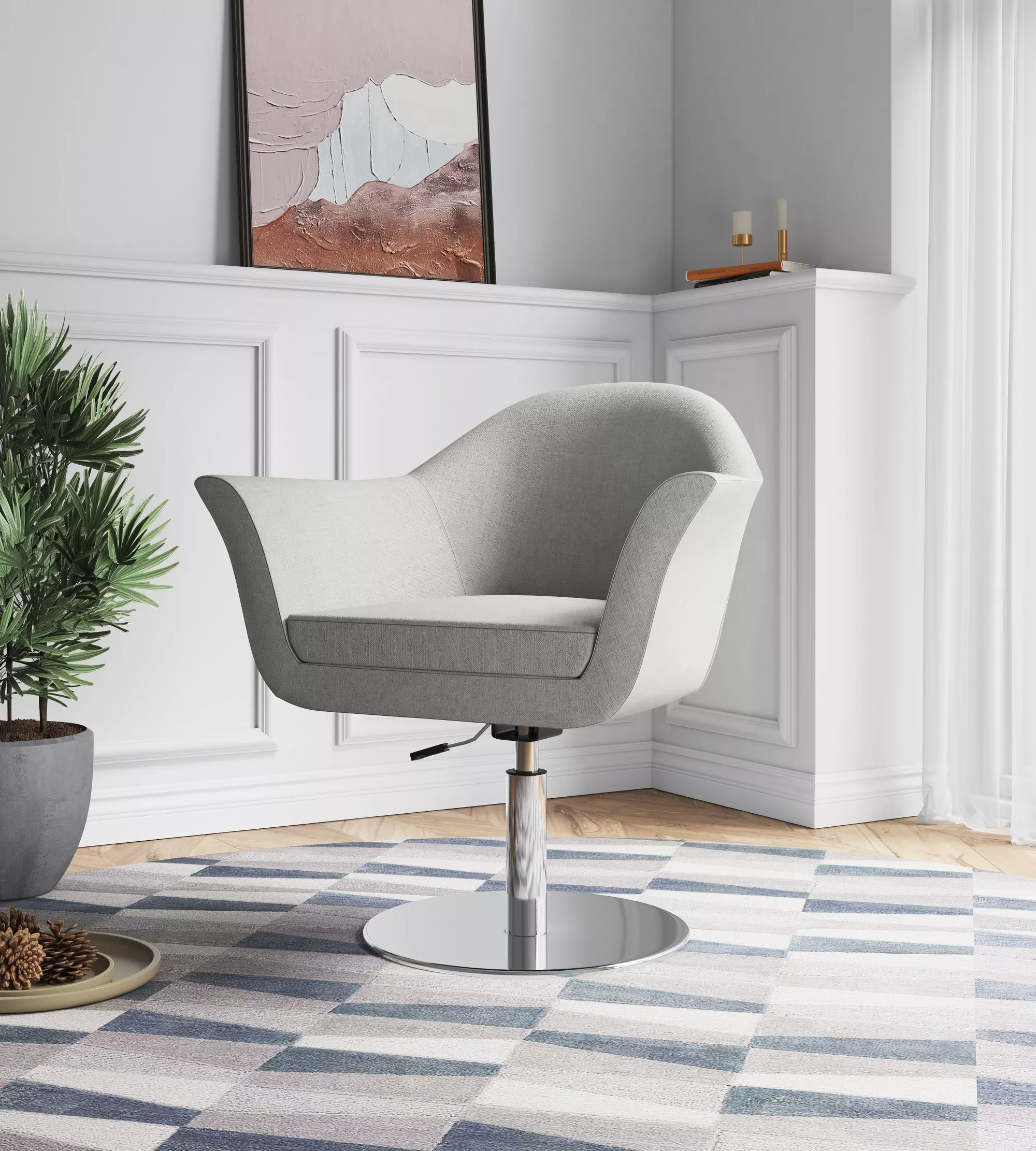Voyager Gray Swivel Accent Chairs (Set of 2)