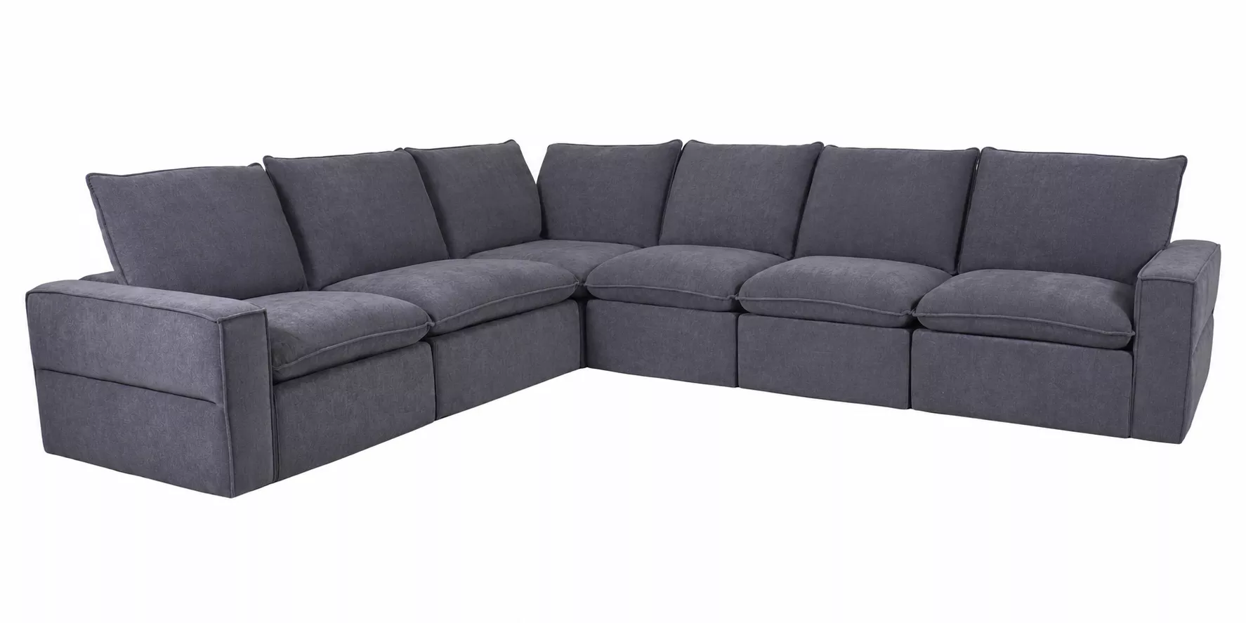 Warner Power Motion 6pc Sectional in Zinc