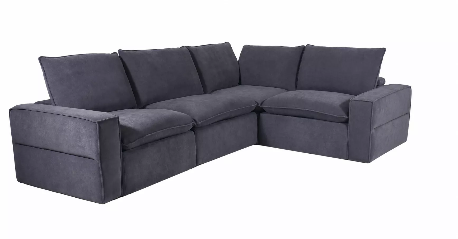 Warner Stationary 4pc Sectional in Zinc