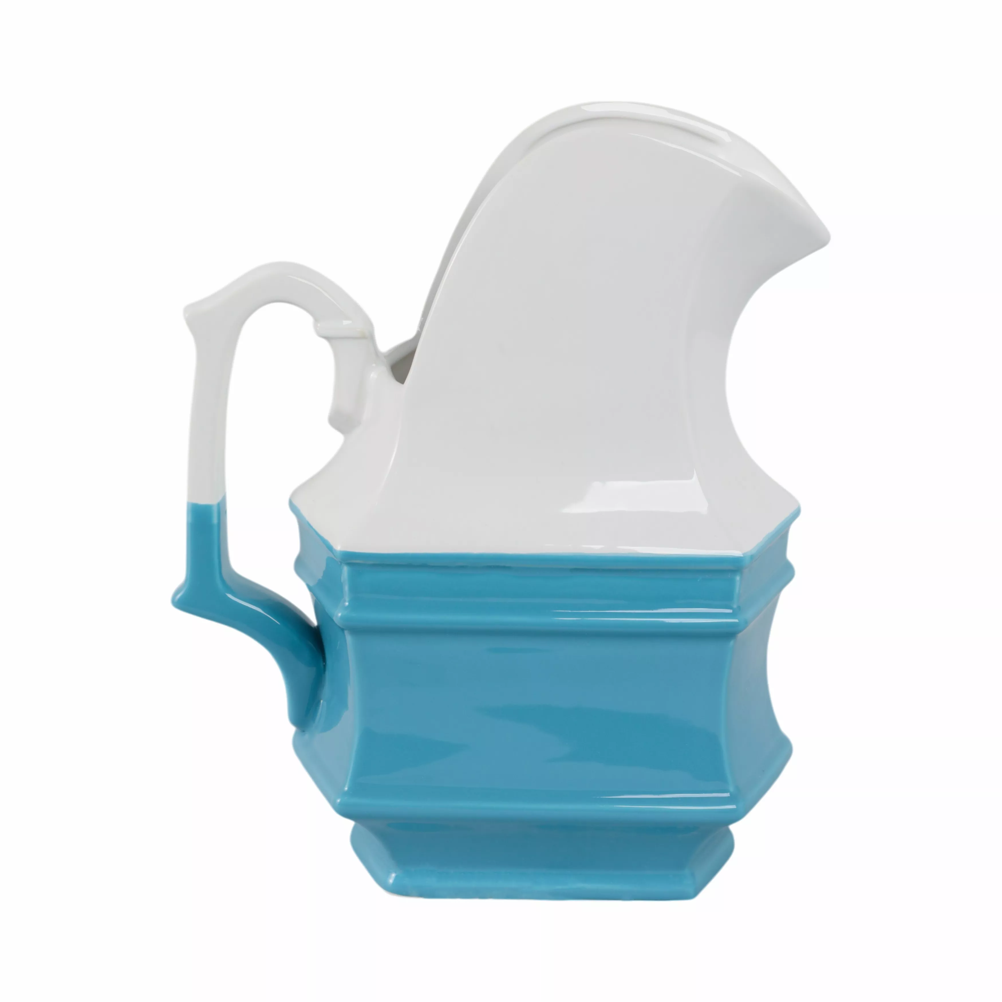 White/Blue Ceramic Pitcher