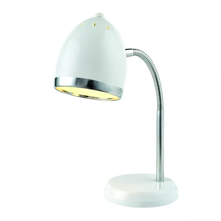 White/Chrome Desk Lamp - 13W CFL - Lite Source