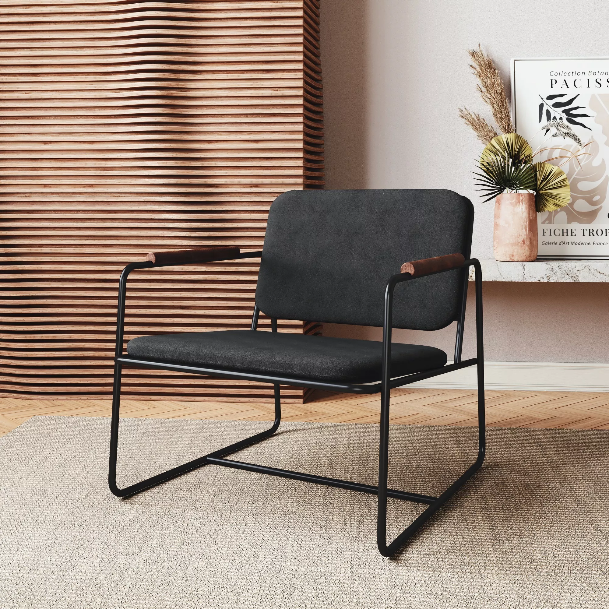 Whythe Black Low Chair