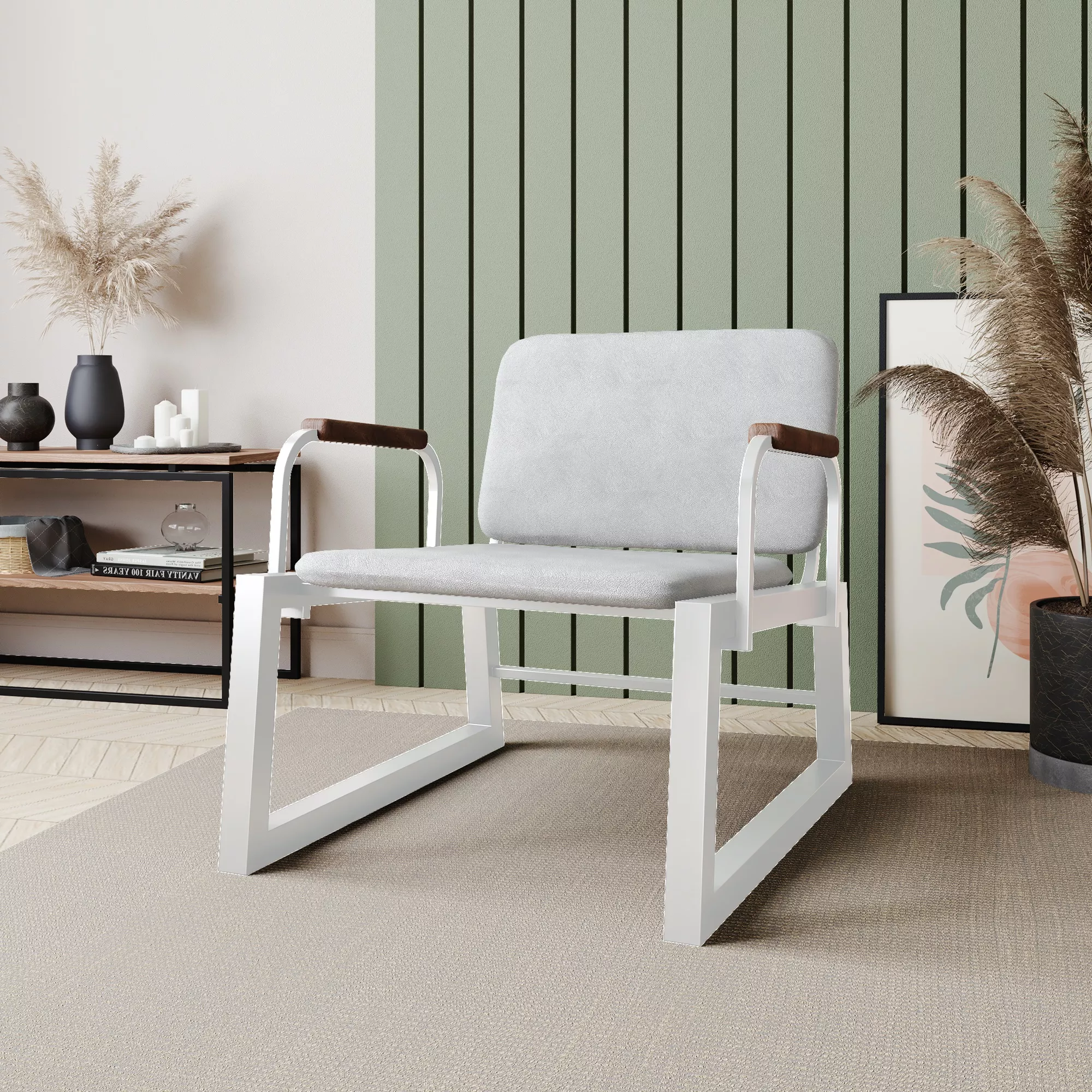 Whythe White Accent Chair