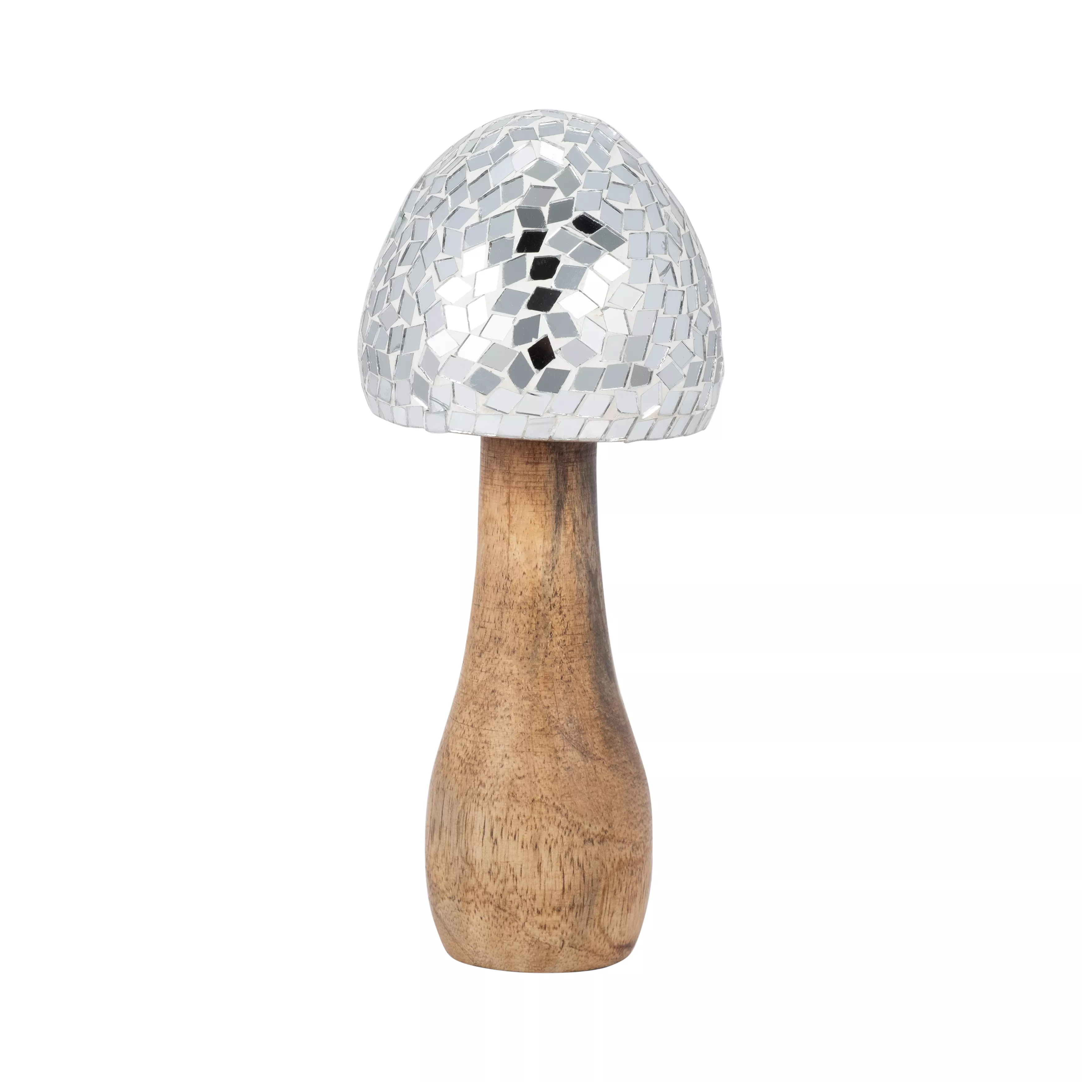 Wood 8" Mosaic Mushroom
