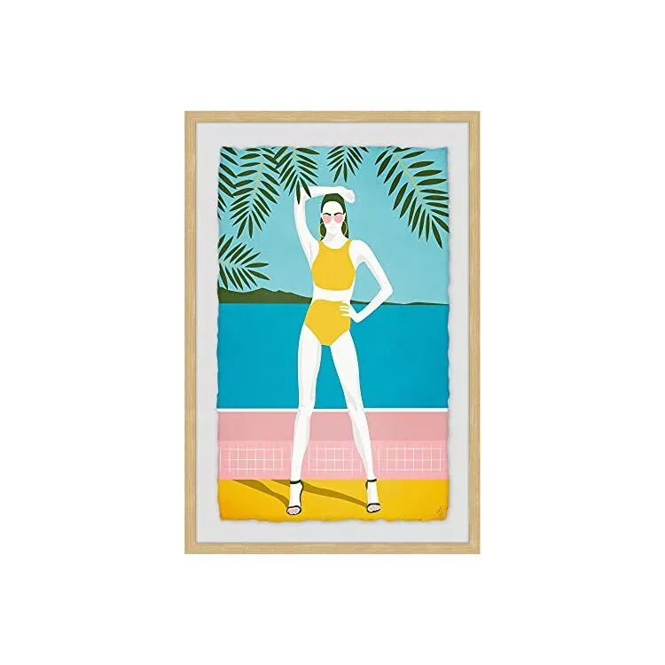 Yellow Bikini Framed Painting Print