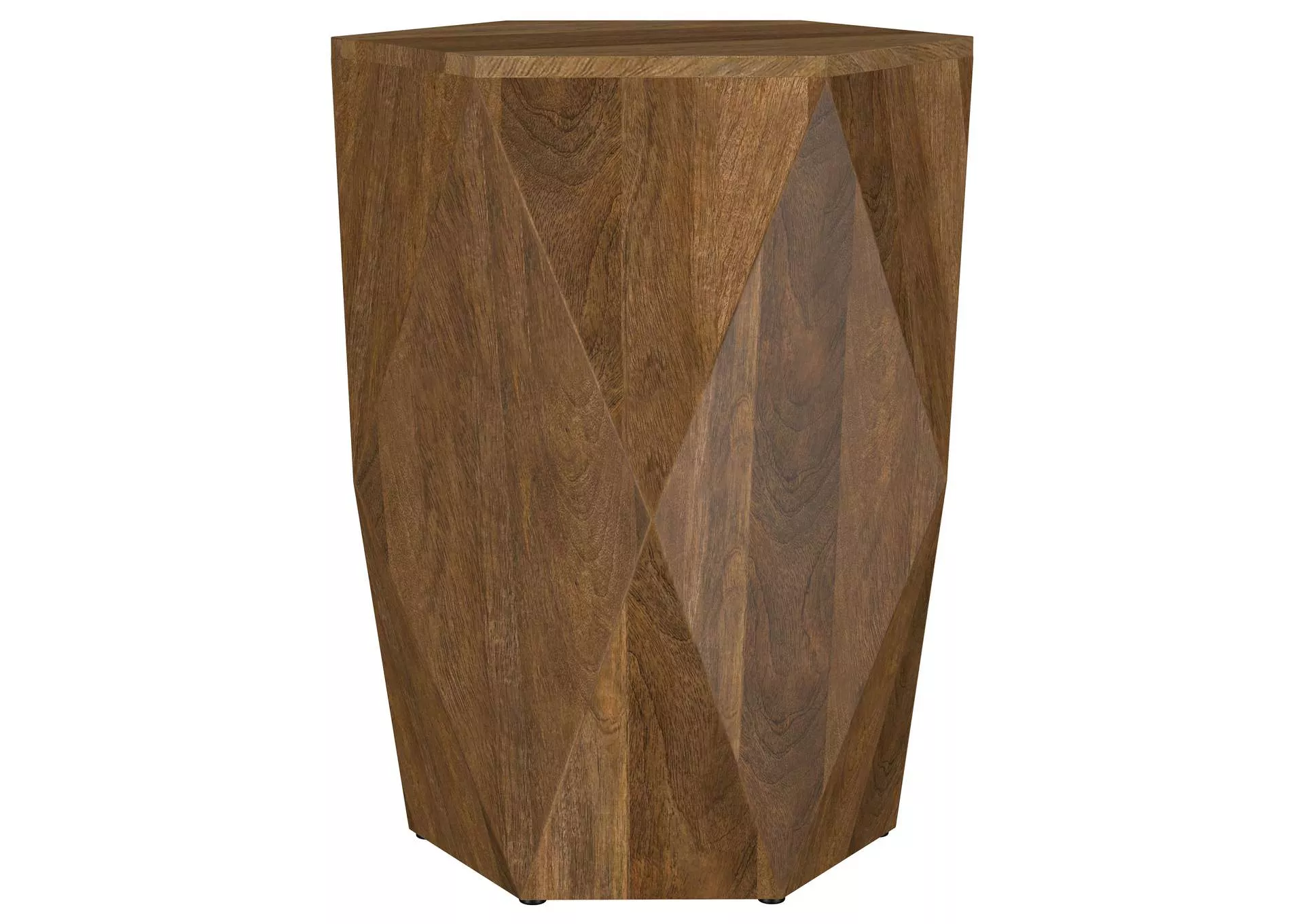 Zalika Hexagonal Solid Mango Wood End Table Natural
