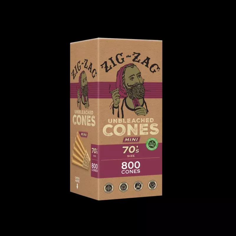 Zig-Zag 70's Unbleached Bulk Cones - (800 Per Bulk Cones Box)